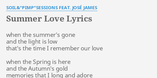 summer of love lyrics james carter