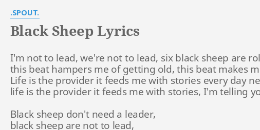 Black Sheep Lyrics By Spout I M Not To Lead