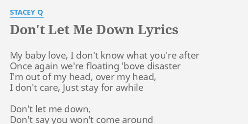 Latest Love Wont Let Me Down Lyrics - family quotes