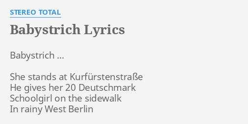 Wo in berlin kann man den babystrich finden