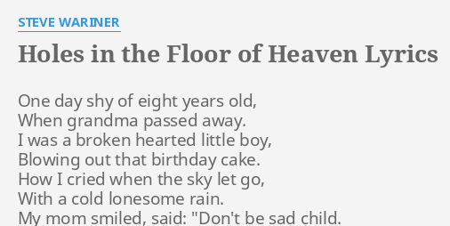 Holes In The Floor Of Heaven Lyrics By Steve Wariner One