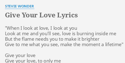 Stevie Wonder For your love (lyrics) 