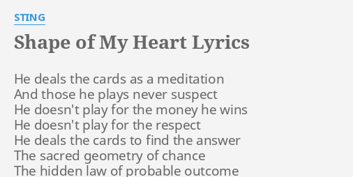 Sting - Shape of My Heart  Sting lyrics, Music memories, Music quotes  lyrics