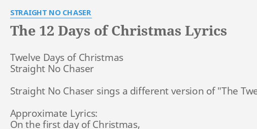 THE 12 DAYS OF CHRISTMAS