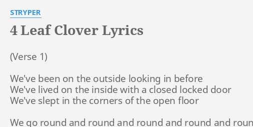 4 leaf clover stryper lyrics