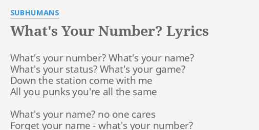 what's it take to get your number song lyrics