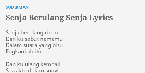 Dakapan dalam lirik senja lagu Malay Gitar
