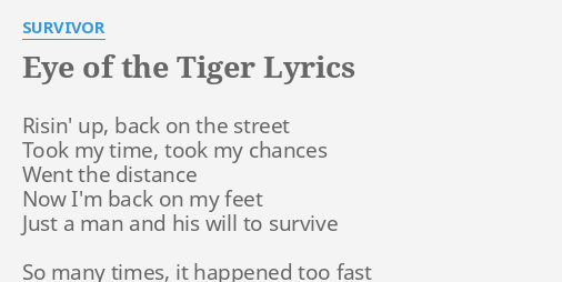 eye of the tiger eye of the tiger lyrics