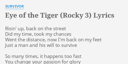 eye of the tiger rocky 3 version