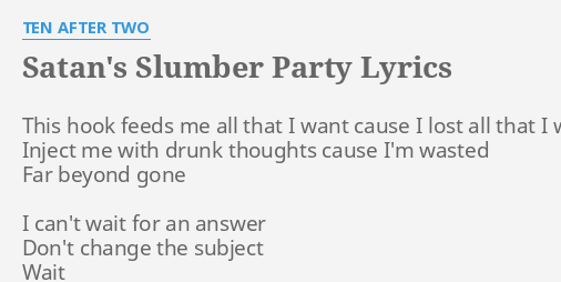 Party lyrics slumber by Britney