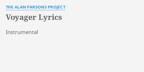 the alan parsons project voyager lyrics