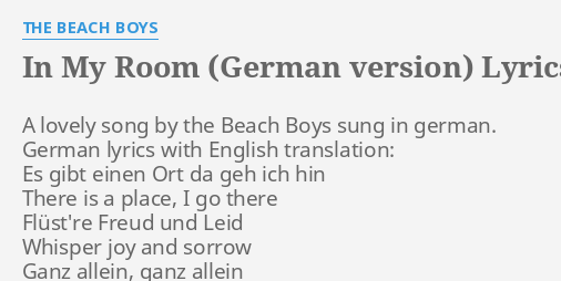 In My Room German Version Lyrics By The Beach Boys A Lovely Song By