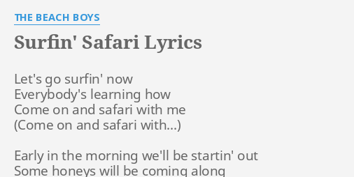 lyrics to surfin safari