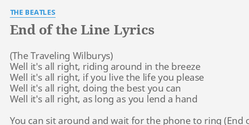 end of the family line lyrics
