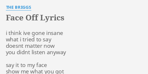 Face off lyrics