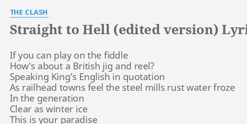 it's easier to scream i'll send you straight to hell lyrics