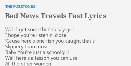 the fuzztones bad news travels fast lyrics