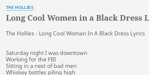 long cool woman in a black dress lyrics