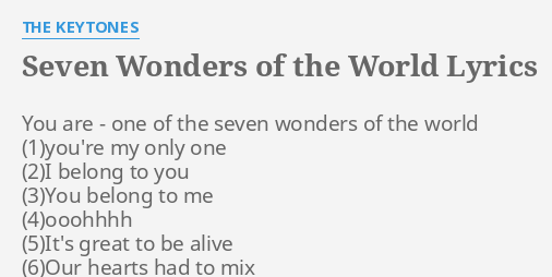 seven wonders of the world song lyrics