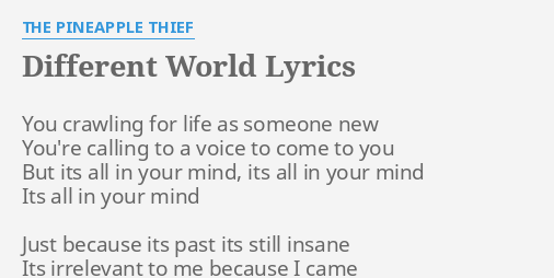 different world lyrics 1 hour