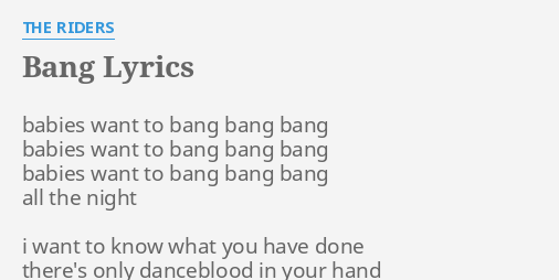 Bang bang lyrics