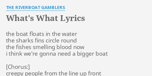 riverboat gamblers lyrics