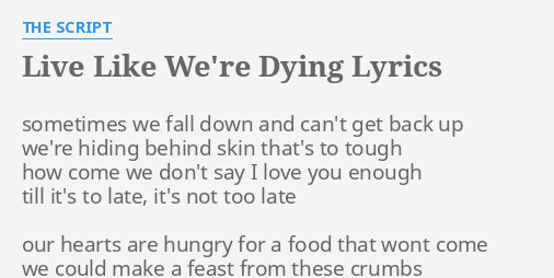 live like we re dying lyrics