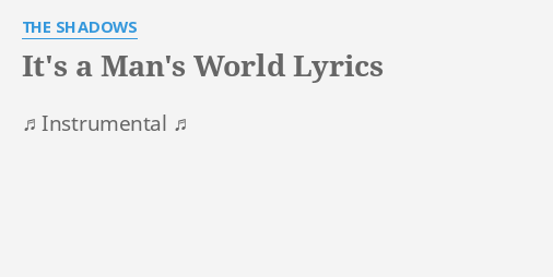 it's a man's world lyrics seal