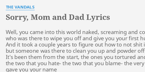 sorry about your parents lyrics meaning