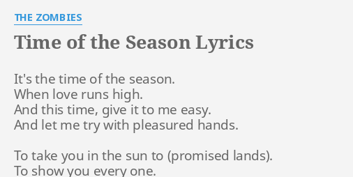 it's the time of the season for loving original lyrics