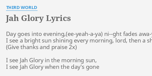 third world jah glory lyrics