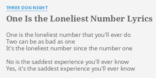 one is the loneliest number that you ll ever do lyrics beatles