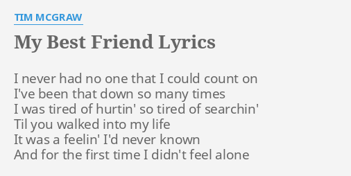 That my best friend lyrics