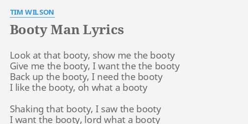 Mr booty man