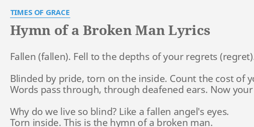 the hymn of a broken man lyrics