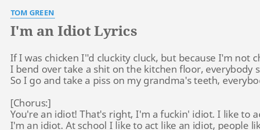 you are an idiot! (lyrics) 