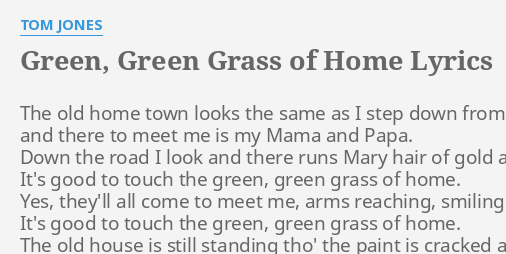 Tom Jones - Green Green Grass Of Home Lyrics