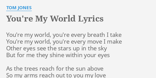 Lyric writing help yourself tom jones