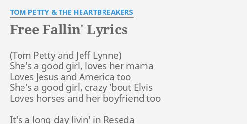 lyrics free fallin tom petty heartbreakers