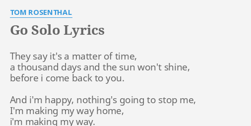 Solo Lyrics