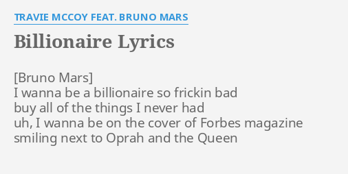 i wanna be a billionaire song lyrics