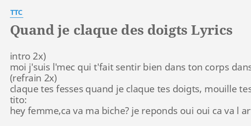 chanson 1 2 3 claque tes doigts