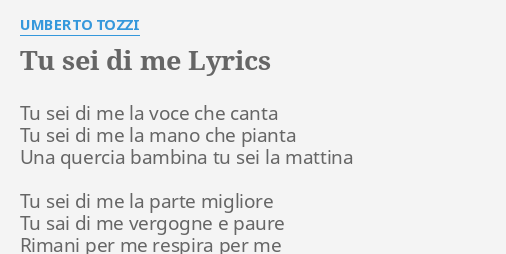 umberto tozzi tu sei di me