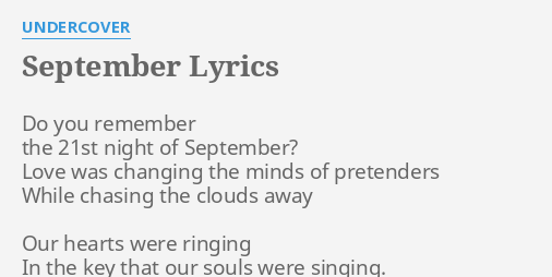 i remember the 21st night of september lyrics