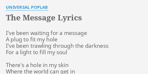 trying to get a message through lyrics