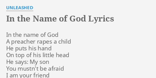 In The Name Of God Lyrics By Unleashed In The Name Of