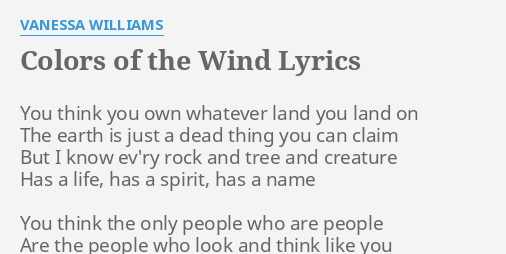 color of the wind korean lyrics