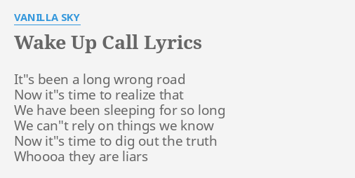 wake up call lyrics meaning