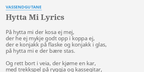 vassendgutane hytta mi