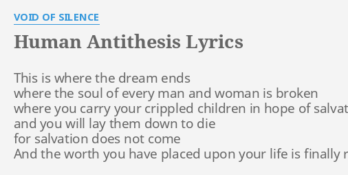 antithesis in song lyrics origin lyrics